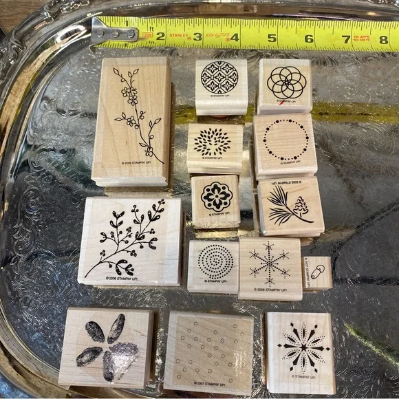 Stampin' Up! Floral and Geometric Wooden Stamp Set of 14 - Picture 2 of 4